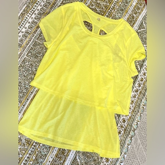 NEW FREE PEOPLE - Neon Yellow Athletic Top - Picture 3 of 5